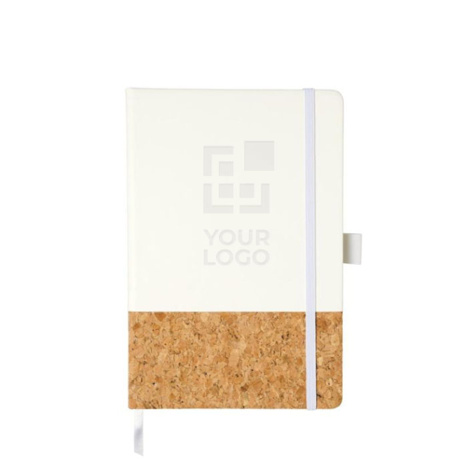 Elegant notebook with cork cover, A5 lined pages