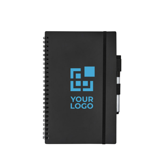 Sustainable notebook with reusable erasable marker, A5 plain pages