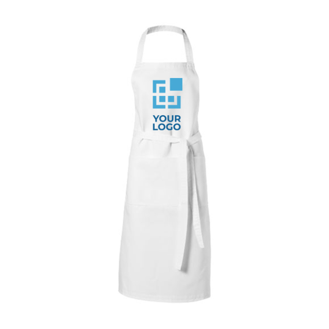 Long kitchen apron in colours, 240 g/m²