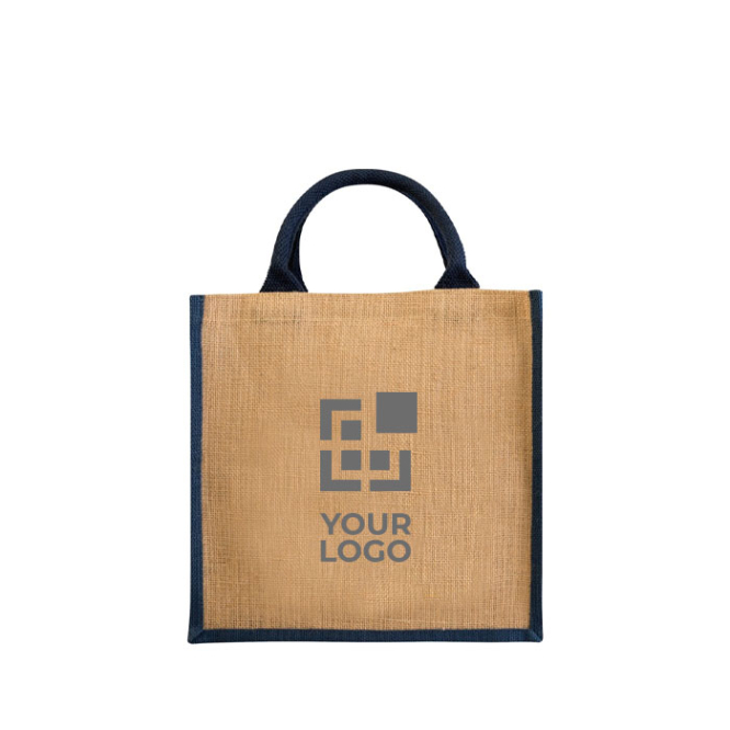 Jute tote bag with cotton cord handles