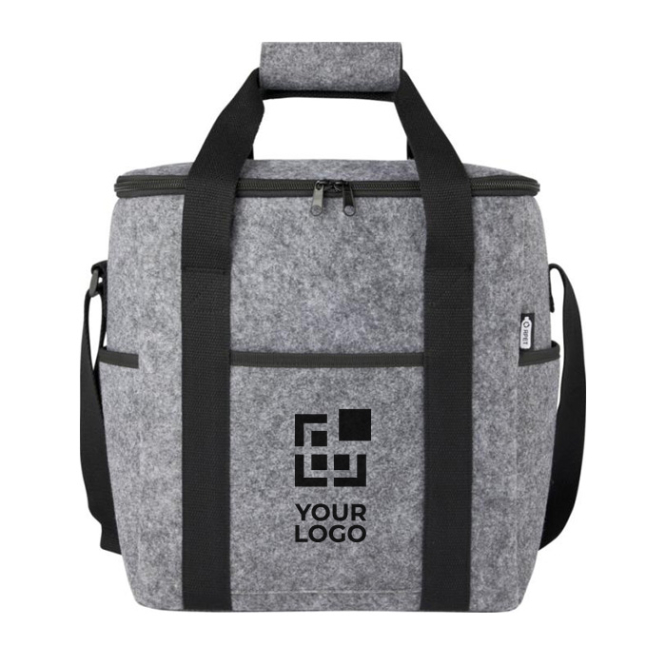 Recycled GRS thermal felt bag with exterior pockets