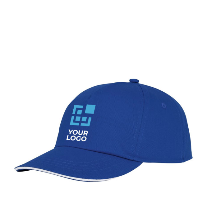 Cotton cap with white line on the visor, 175 g/m²