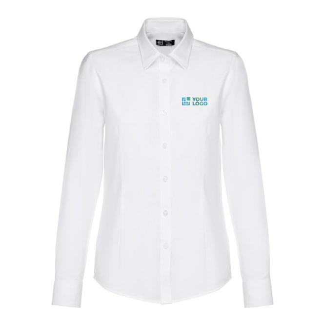 Women's cotton and polyester fitted shirt, 130 g/m2