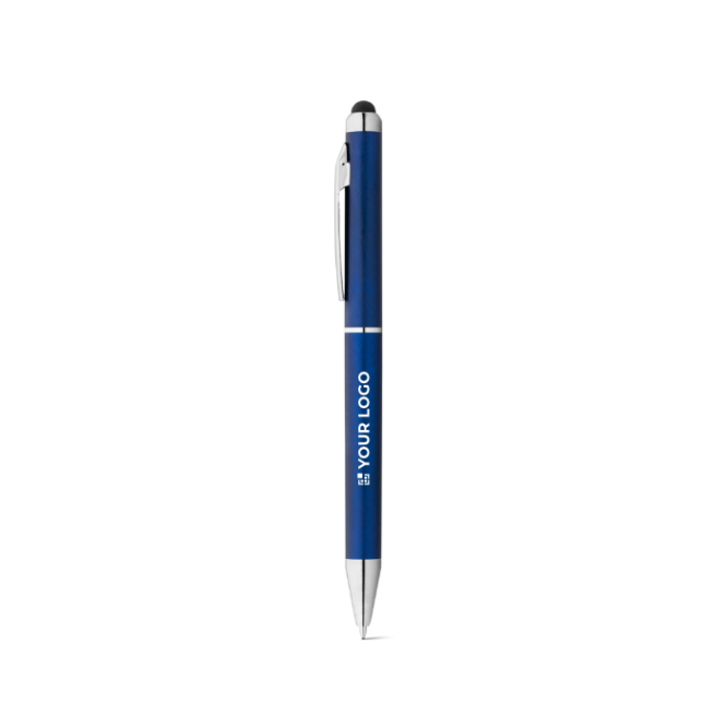 Plastic touch pen with metal surface, black ink, eTop