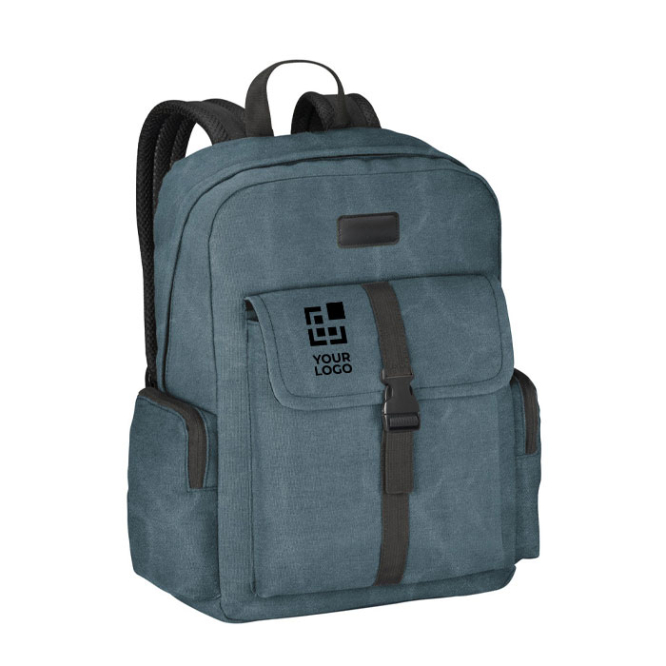 Outdoor style canvas cotton laptop backpack, 15.6''