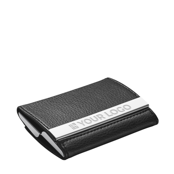 Double-sided metal & imitation leather card case