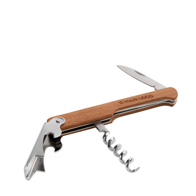 Bottle opener stainless steel wooden handle