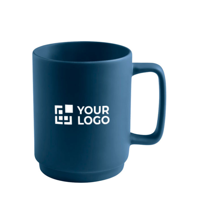 Matte finish ceramic mug with large handle, 330ml