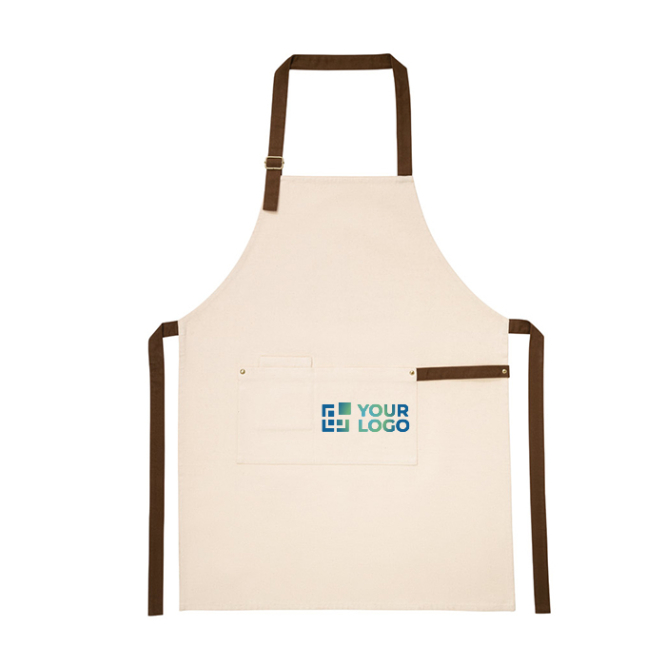 Canvas cotton apron with metallic details, 320 g/m2, Baker