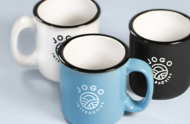 Promotional mugs with logo printed