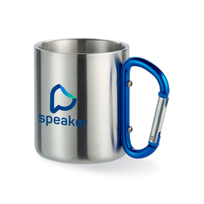 Branded steel mug for advertising, 220ml