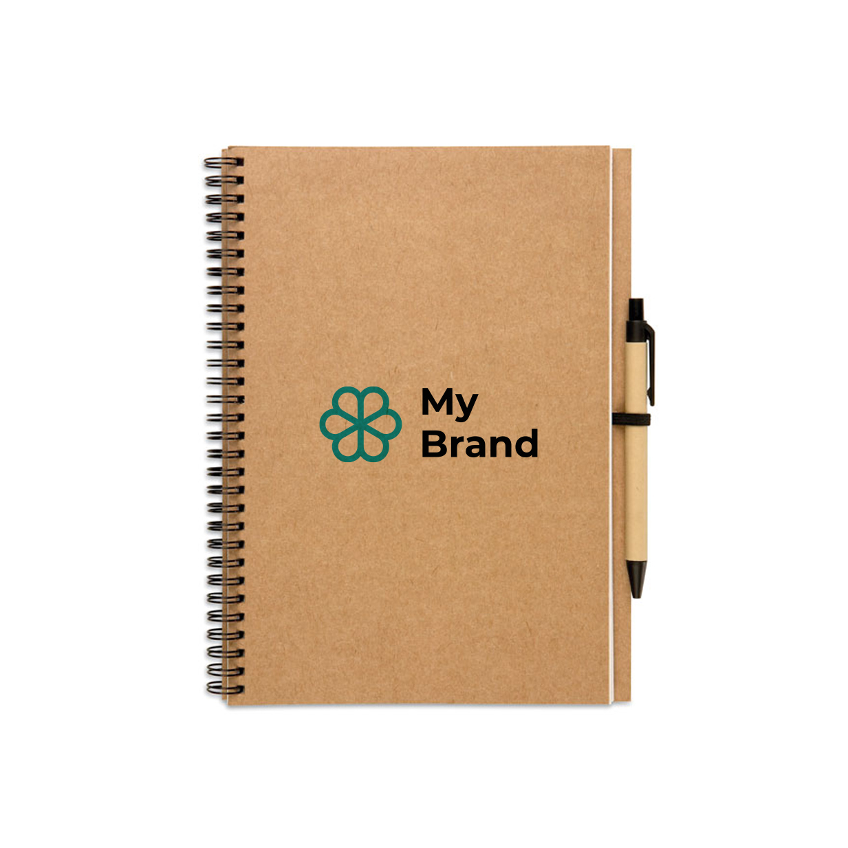 Notebook made from recycled blank paper and pen, B5