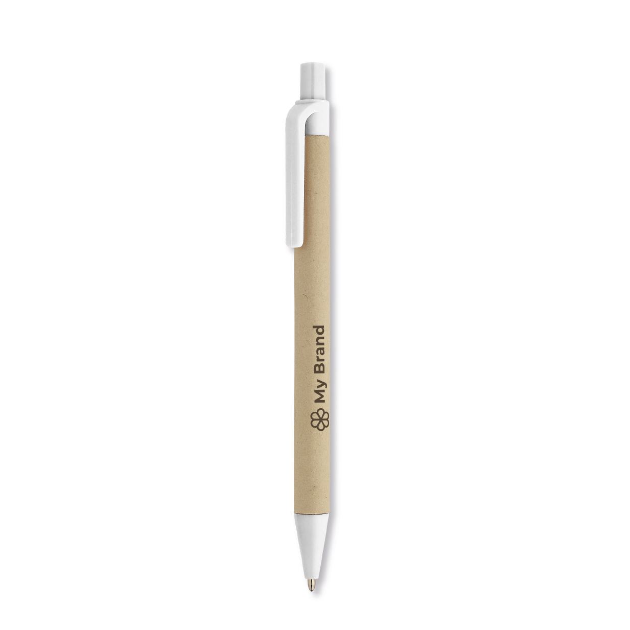 Sustainable ballpoint pen made of recyclable corn, blue ink