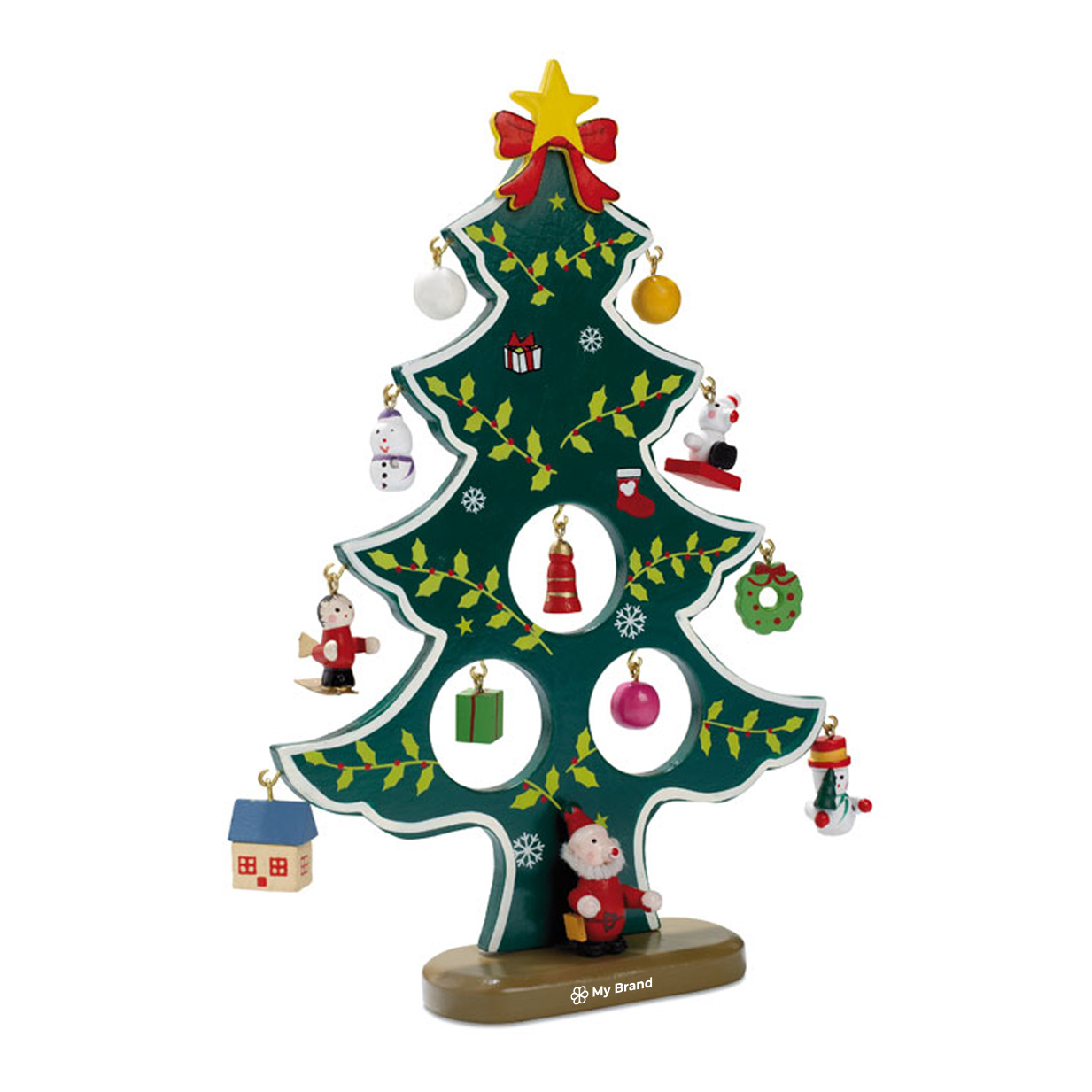Small decorative Christmas tree with 12 pendants for xmas