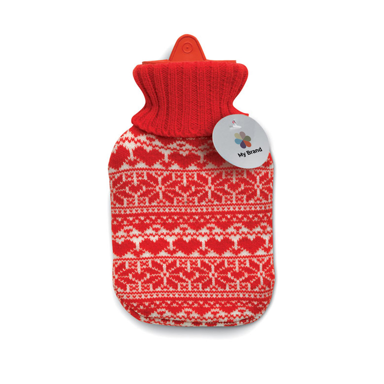 Hot water bottle, Nordic red & white design for promotions