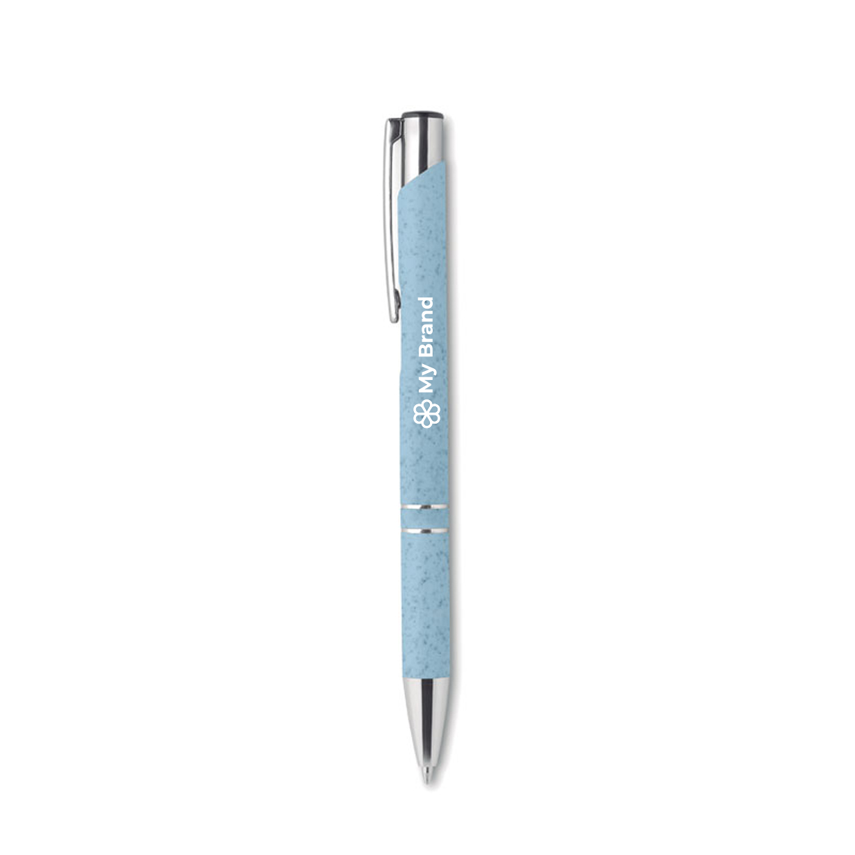 Recyclable wheat straw ballpoint pen with blue ink