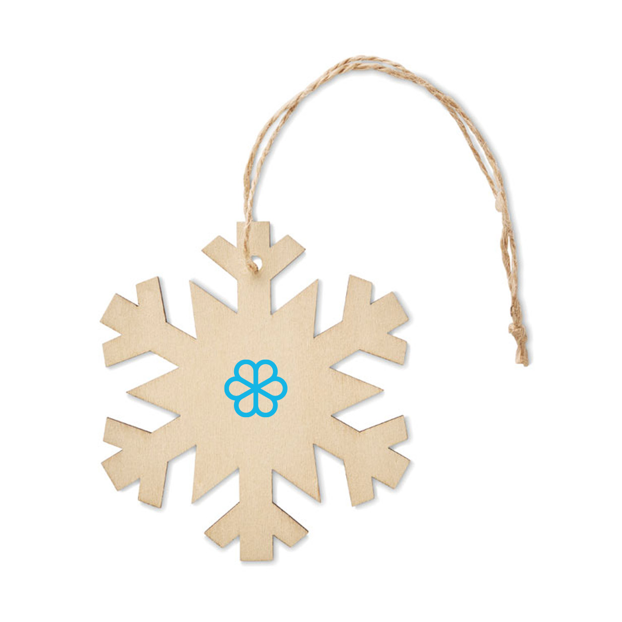 Wooden Christmas decoration in the shape of a snowflake