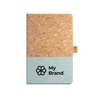 Sustainable lined A5 notebook with cork