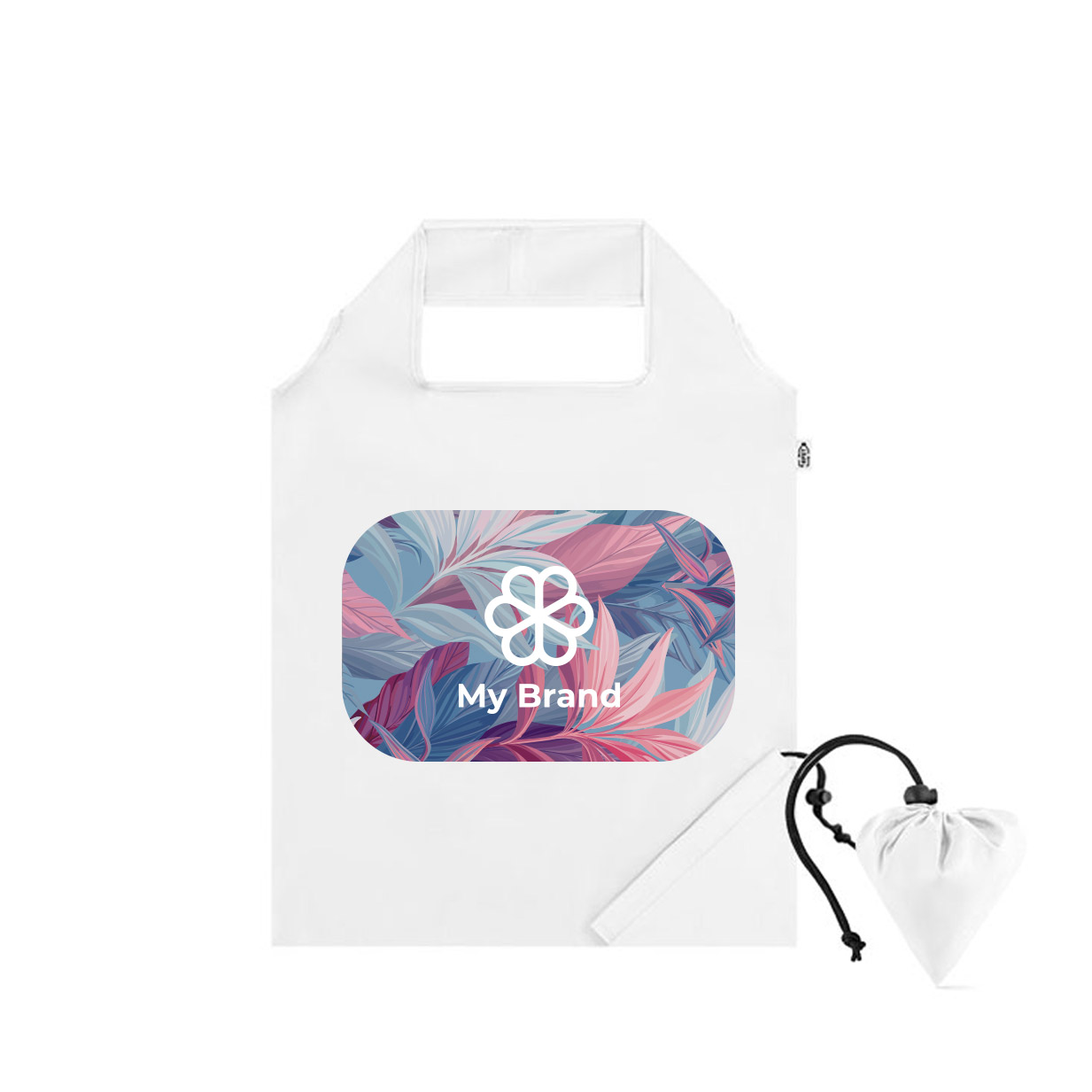 Foldable bag made from recycled plastic, Strawberry RPET