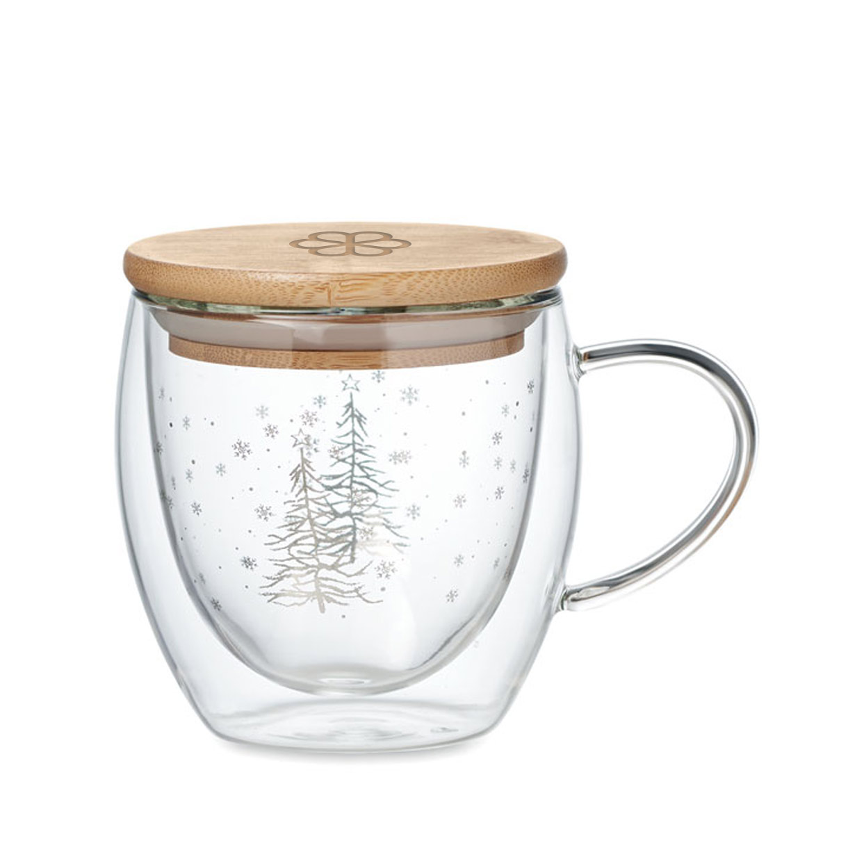 Christmas style mug with bamboo lid, 220 ml