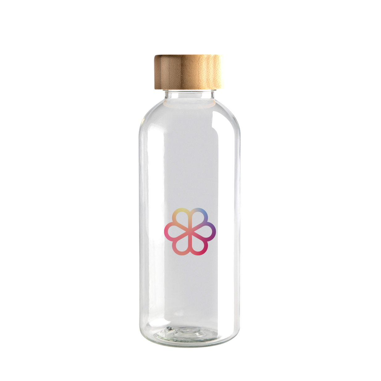 Recycled plastic bottle with bamboo lid, 660 ml