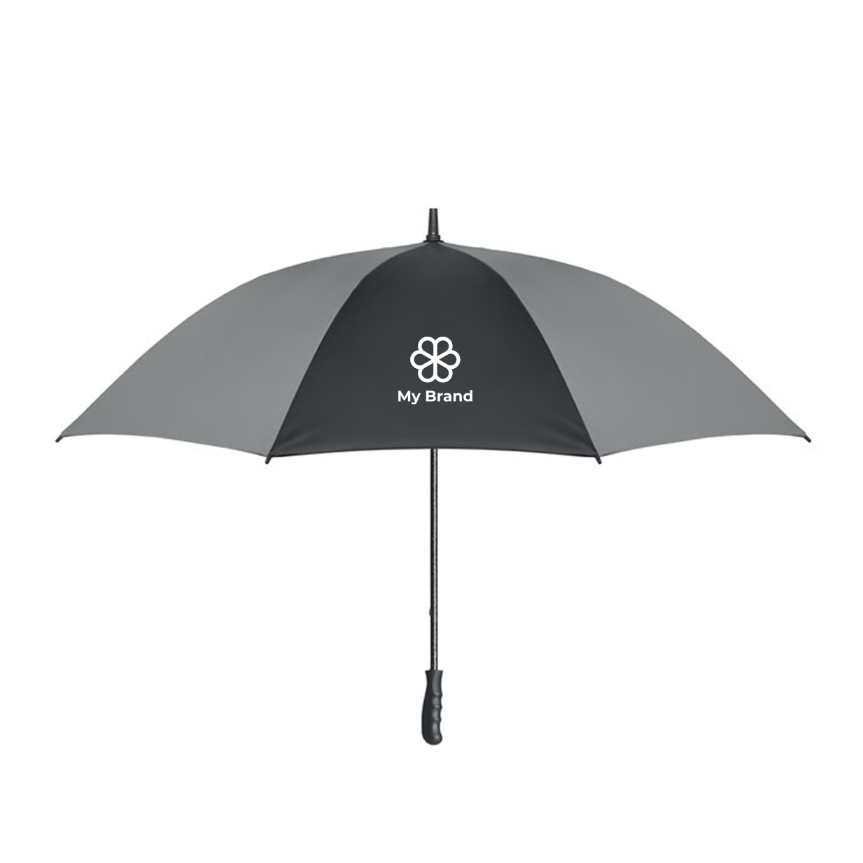 Reflective pongee umbrella with manual opening and handle 30''