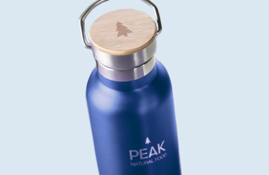 Metal bottle with logo